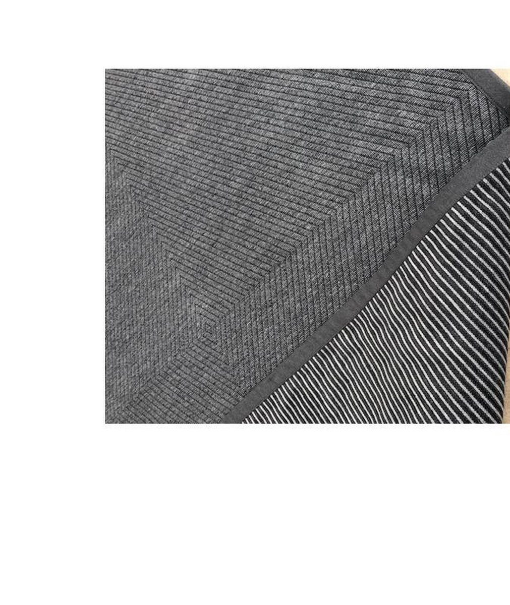 sisal Vloerkleed recto verso - tweezijdig vloerkleed - gratis antislip bijgeleverd -160/230 - donkergrijs carbon - tapijt - gestreept en visgraat