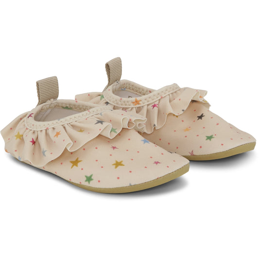 Konges Sløjd Twinkle frill Zwemschoenen / Turnpantoffel - Star multi - Zwemslof - Waterschoen - Anti-slip