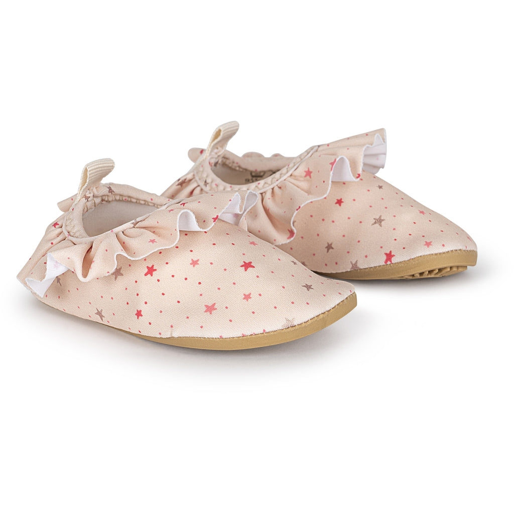 Konges Sløjd Frill Chaussures de natation / Chausson de gymnastique - Etoile rose scintillant - Chausson de natation - Chaussure d'eau - Antidérapant