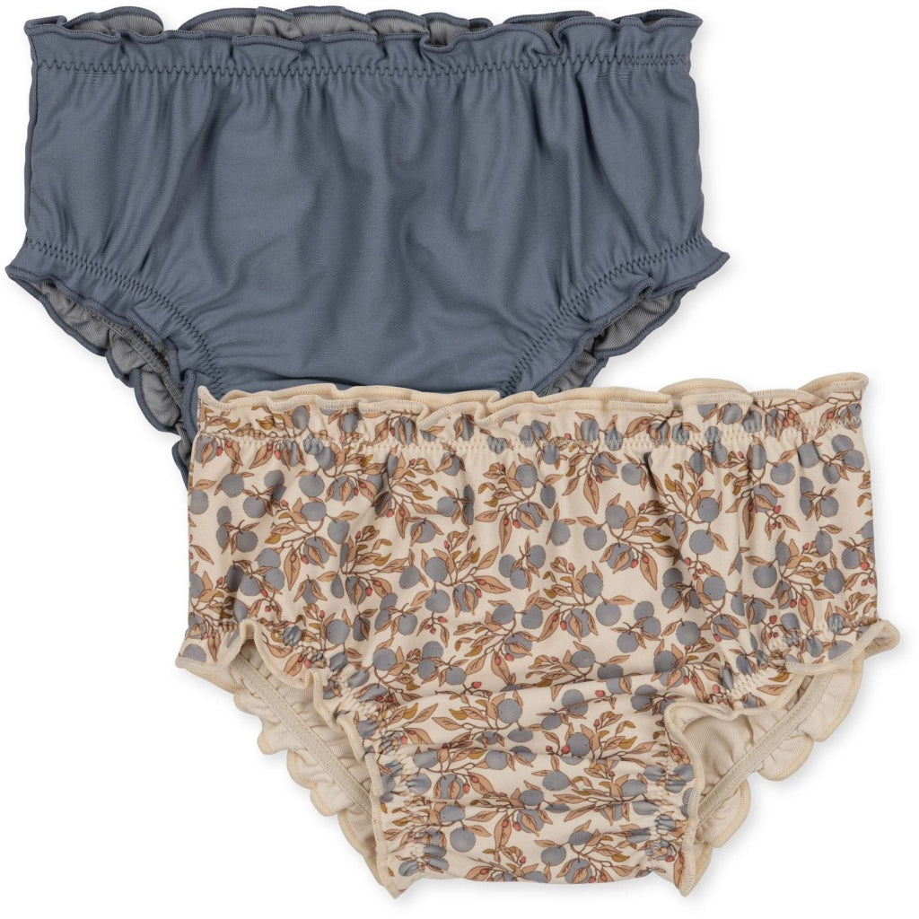 Konges Sløjd Collette Lot de 2 maillots de bain / bas de bikini bébé - Bleu orangerie