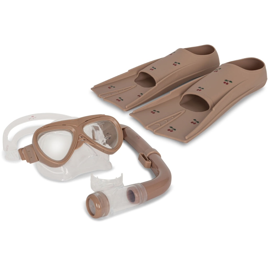 Konges Sløjd Mello snorkel set child - Cherry - Diving bib / Swim fins / Snorkel