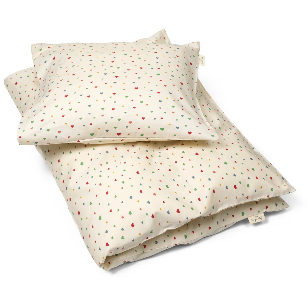 Konges Sløjd Single Duvet Cover Gots 140x200cm - Multi Hearts