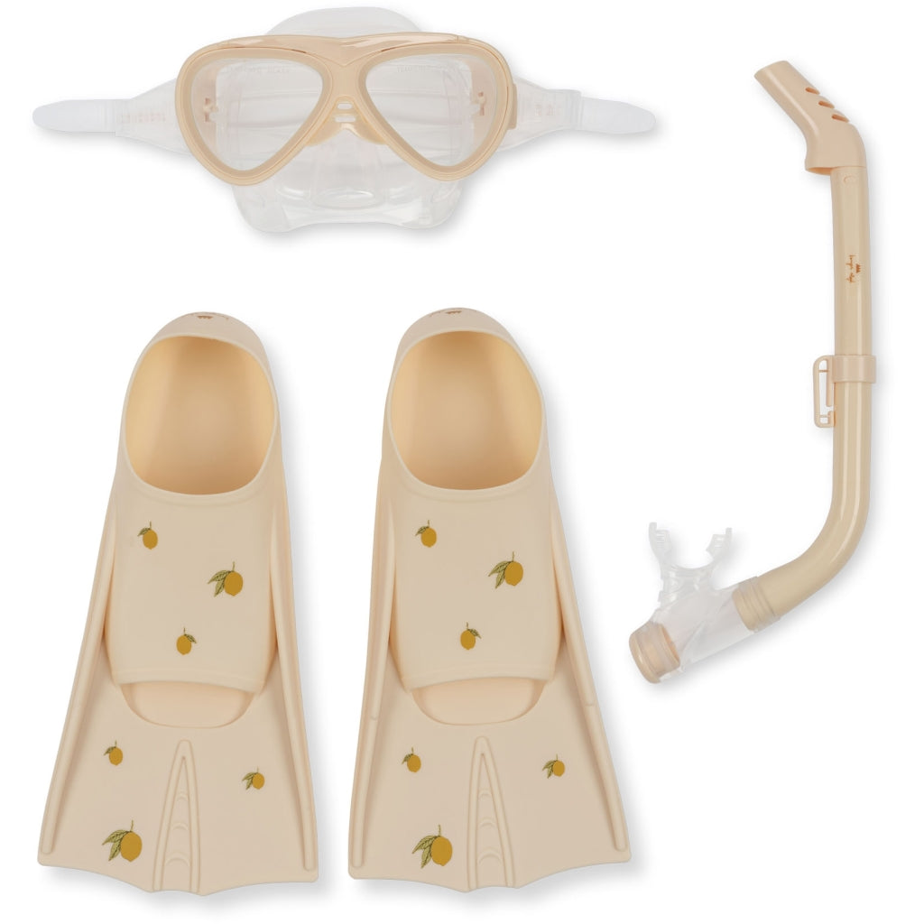 Konges Sløjd Mello snorkel set kind - Lemon - Duikrbil / Zwemvinnen / Snorkel