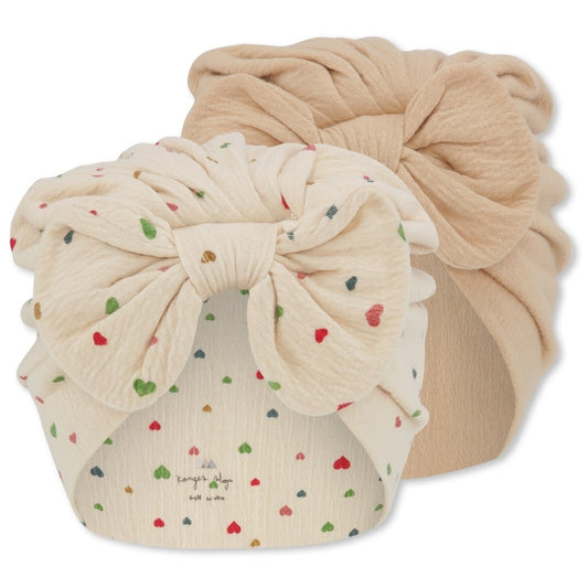 Konges Sløjd Chleo 2 pack Bambi bonnet - Multi hearts