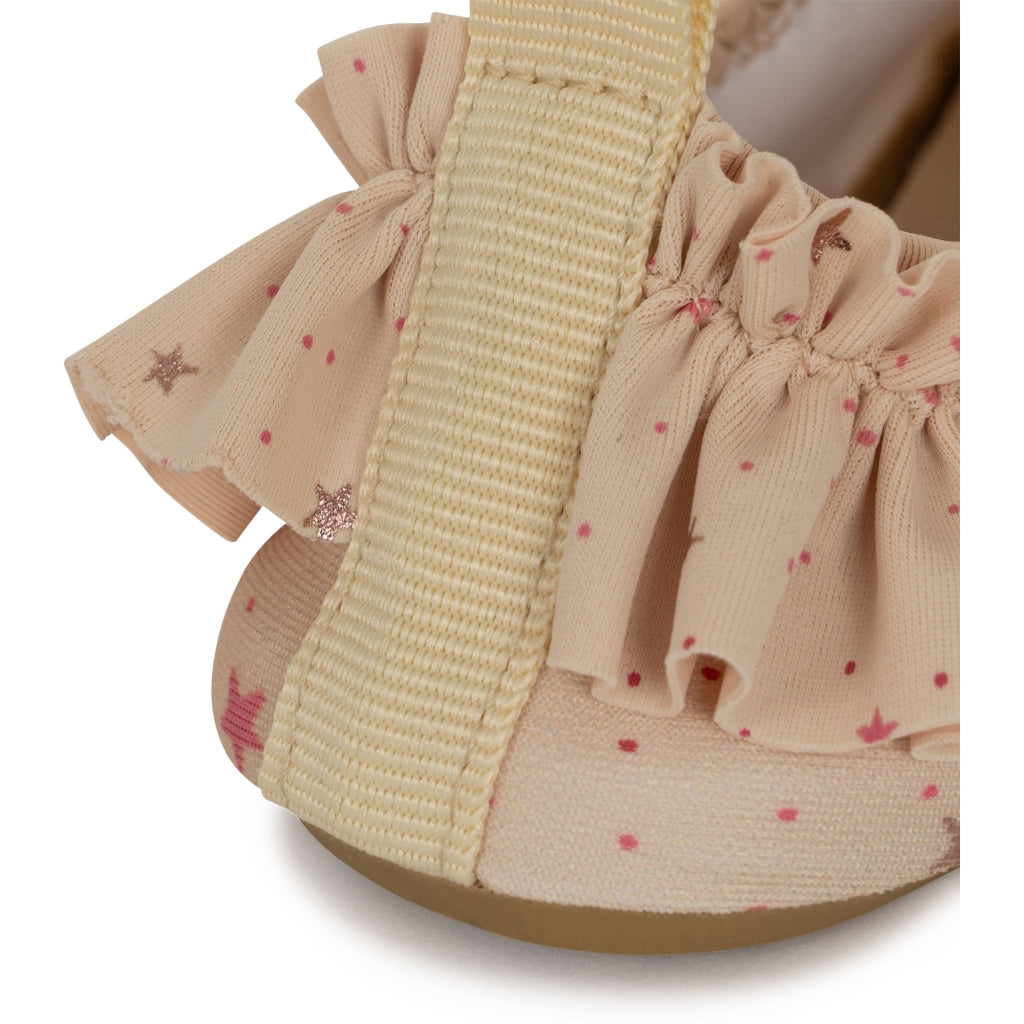 Konges Sløjd Frill Swimming shoes / Gymnastics slipper - Etoile pink sparkle - Swimming slipper - Water shoe - Anti-slip