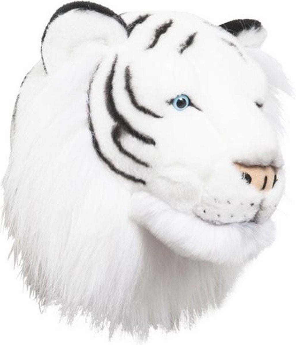 Décoration murale en peluche tête d'animal Wild &amp; Soft Albert - Tigre Blanc