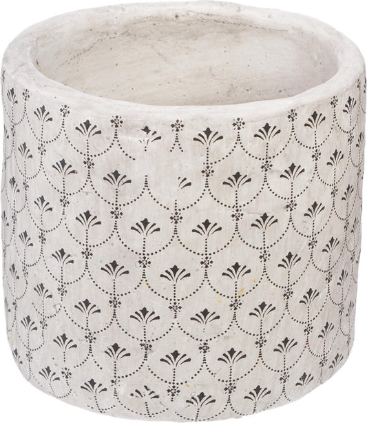 Atmosphera Pot de Fleurs lot de 3 - Fleur - Faïence - Blanc Noir - Cache pot