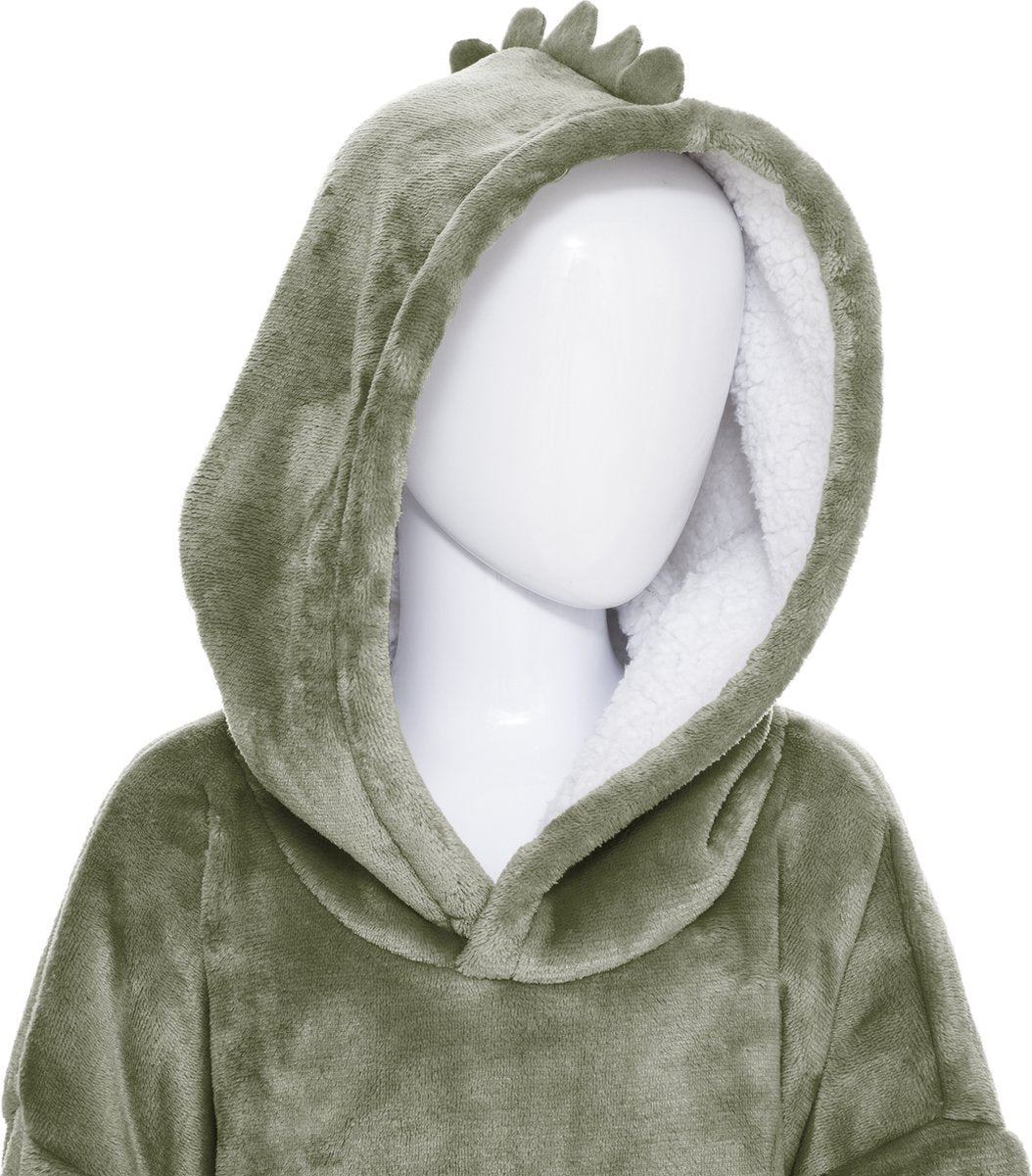 Atmosphera Plaid sweater dinosaurus kind - Trui - Extra zacht -  Fleece trui - ONE SIZE - 3 tot 10 jaar - Met zakken