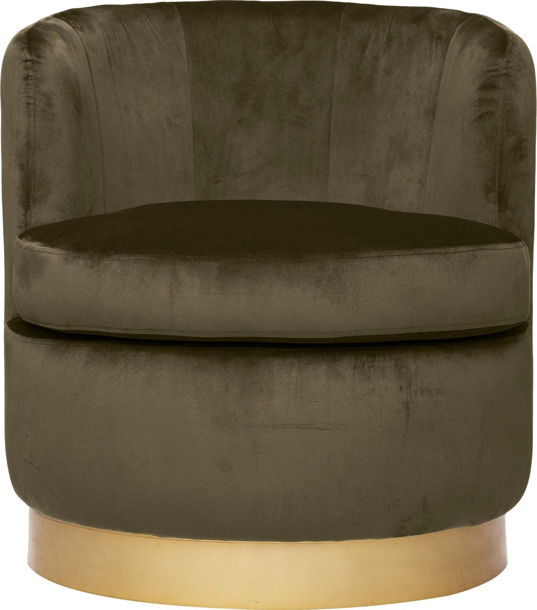 Atmosphera Solal armchair Khaki - Velvet - Relax chair