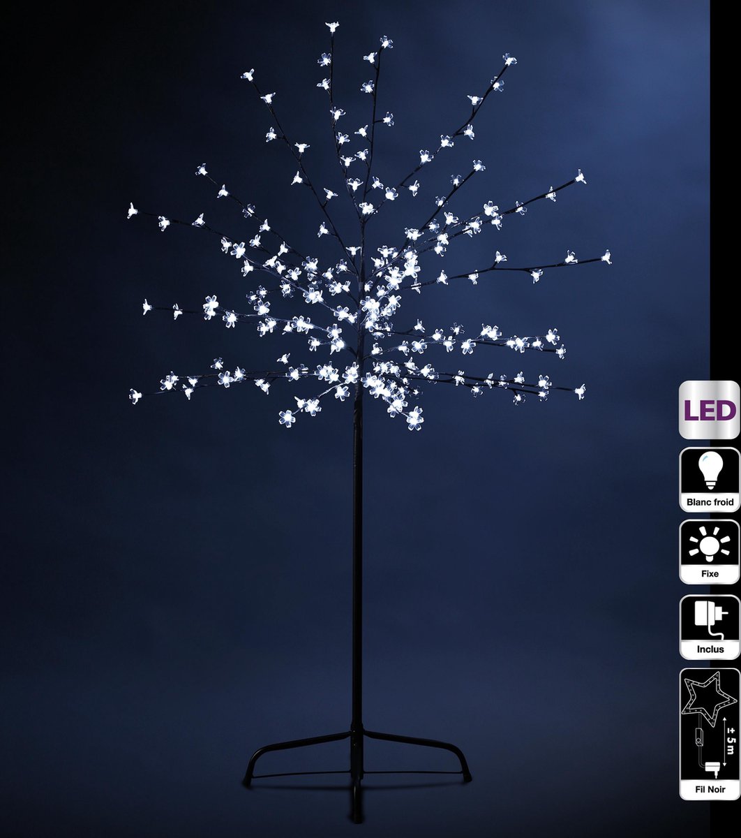 Kunstkerstboom 200 LED lichtjes - Kerstboom - Kersttak - Voor binnen en buiten - H150 cm - Wit