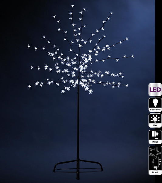 Kunstkerstboom 200 LED lichtjes - Kerstboom - Kersttak - Voor binnen en buiten - H150 cm - Wit