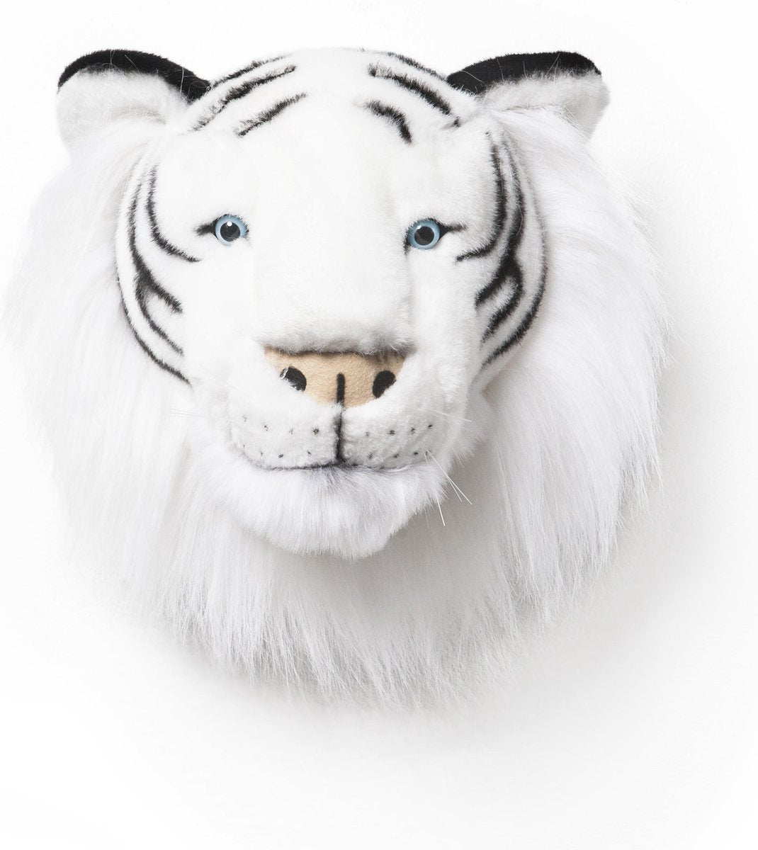 Décoration murale en peluche tête d'animal Wild &amp; Soft Albert - Tigre Blanc