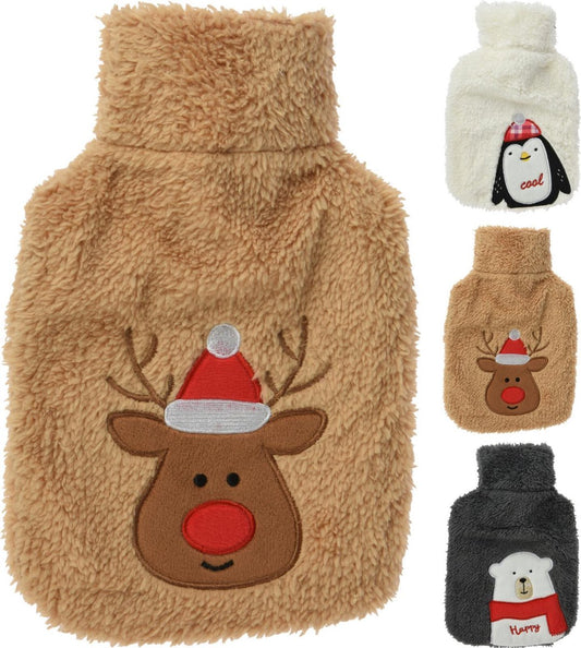 Hot water bottle Christmas different designs - hot water bottle - 85 ML - PLEASE NOTE delivered assorted