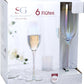 Secret de gourmet Iriserende champagne glazen set van 6 - 21 cl - Fantasie - Regenboogkleurig