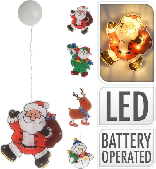 Kerstdecoratie Raamhanger LED - 13 x 24 CM - LET OP willekeurig model geleverd - Warm licht