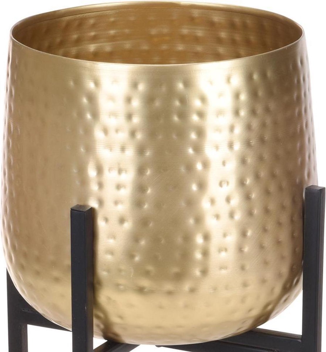 Flowerpot on stand gold - gold flowerpot - Metal - 74cm