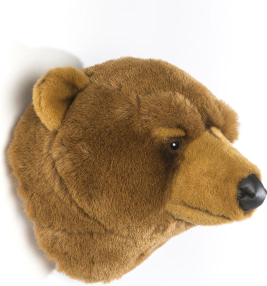 Wild &amp; Soft Oliver animal head plush wall decoration - Brown Bear