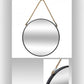 Ronde Spiegel - Metalen spiegel met koord - zwart -diameter 55 cm