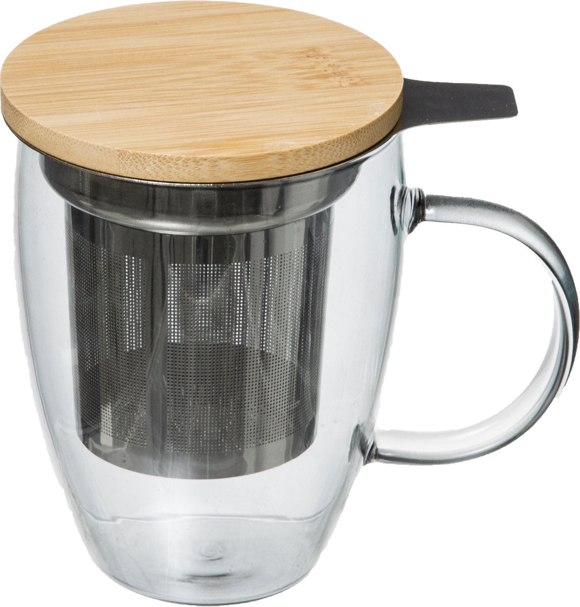 5Five Arha Tea mug with filter - Tea bag - With bamboo lid - Glass bag with handle