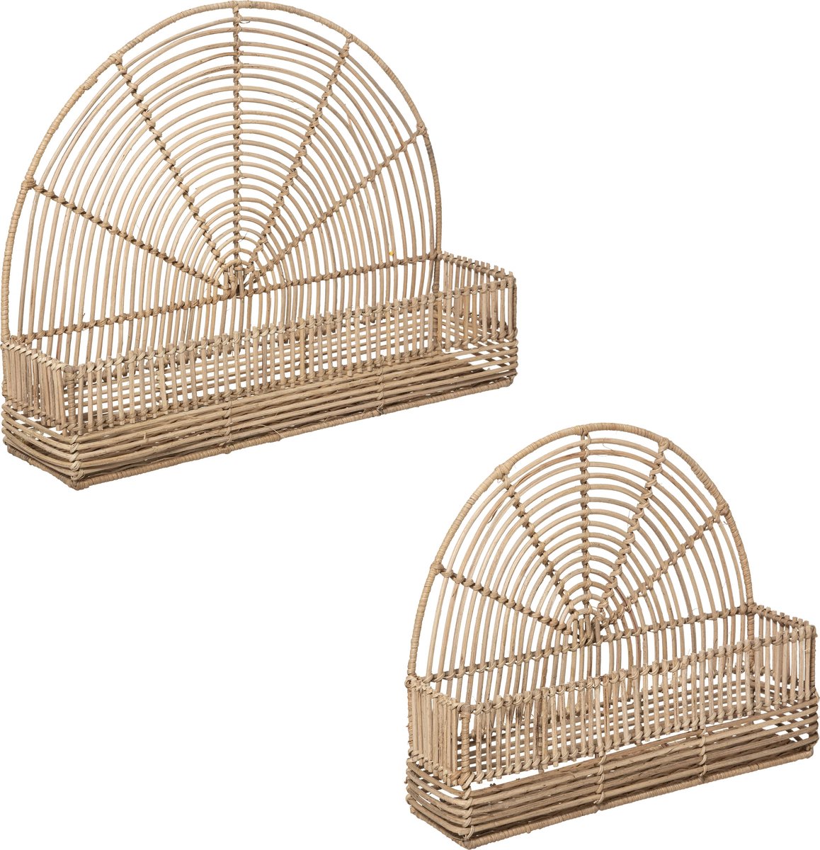 Atmosphera Wonder Rotan wandplank - Set van 2 - Wandrek - Wanddecoratie