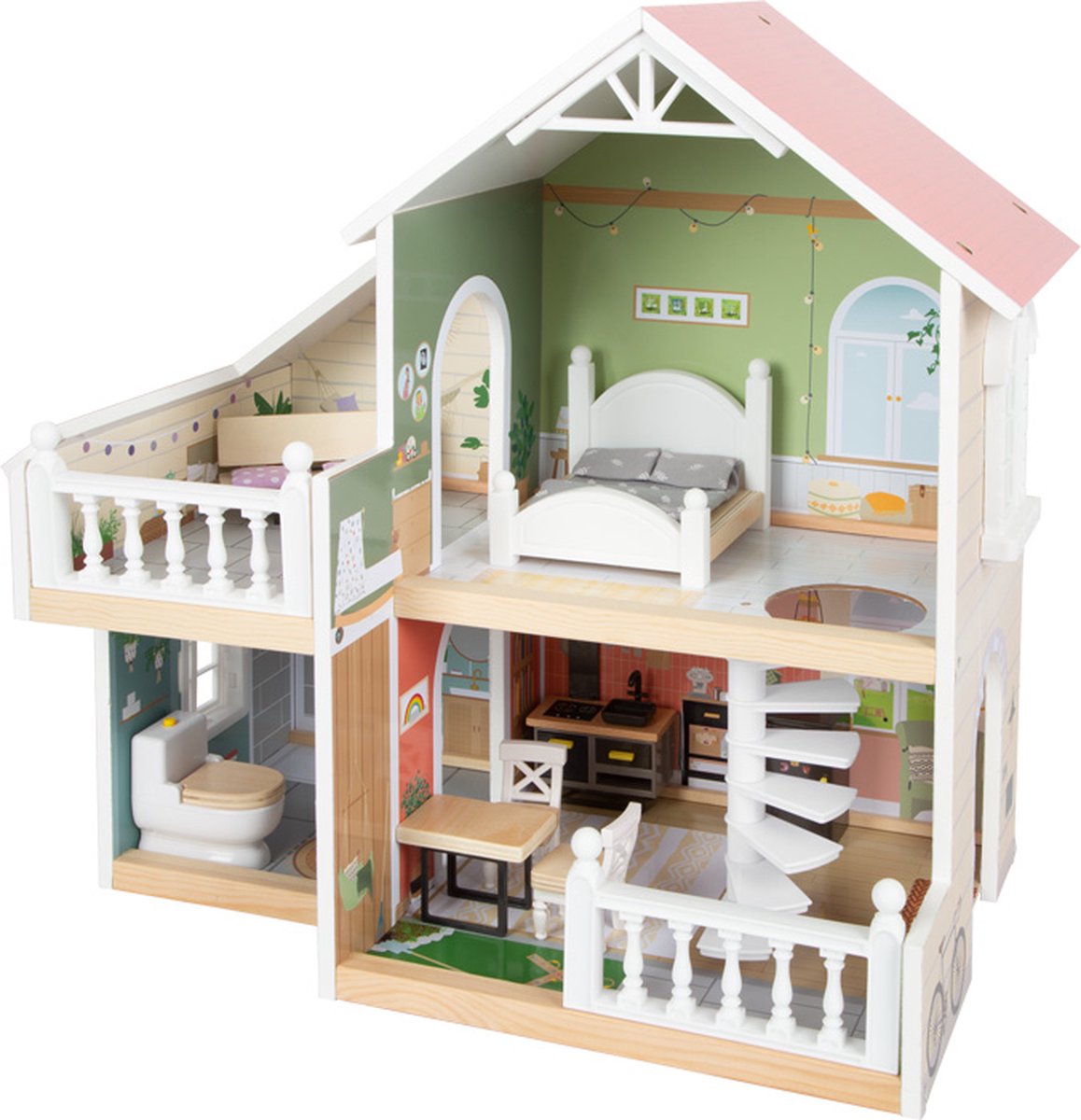 Poppenhuis - Compact Urban Villa - Houten speelgoed vanaf 3 jaar