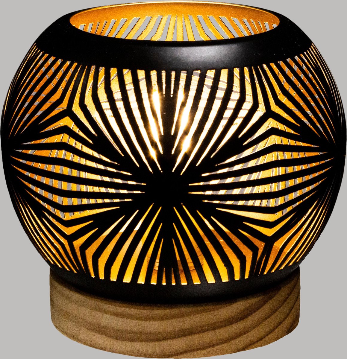 Atmosphera Sphere Tafellamp LED op houten - Lamp - Sfeerv – beaubybo