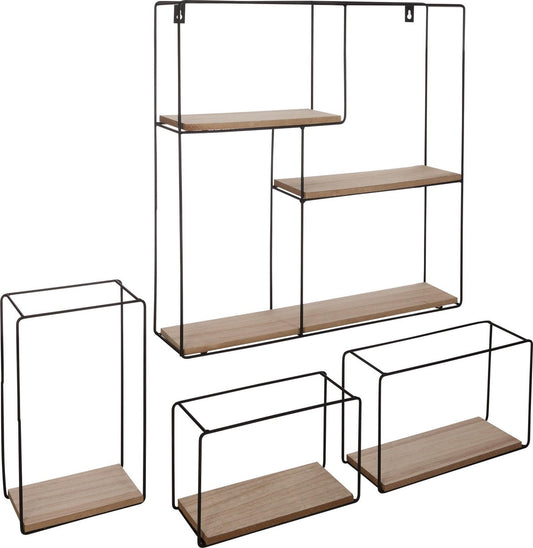 Atmosphera Wandplanken set van 4 - wandrek - wandbox - grote set wandrekjes