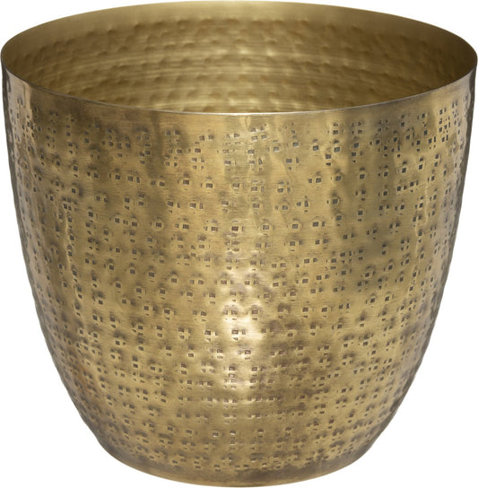 Atmosphera Metal Hammered Pot - Flower Pot - D18cm - Oasis