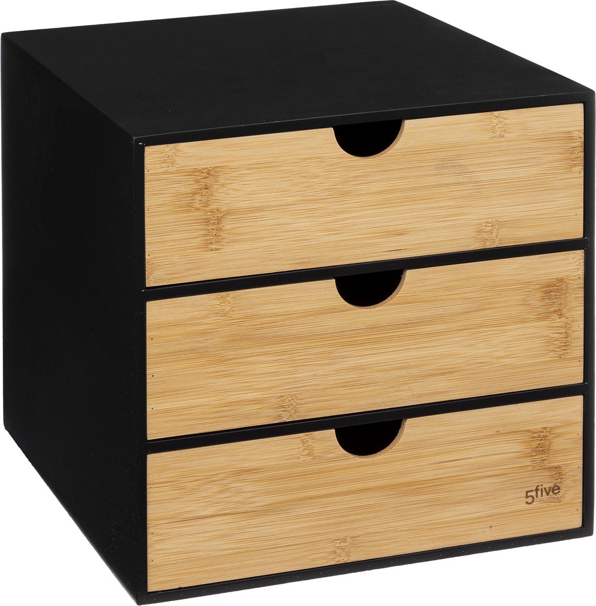 Tour de bureau 5Five Bava Bamboo - Rangement - Bac à courrier de bureau - Support de bureau - 3 tiroirs - Organisateur de bureau