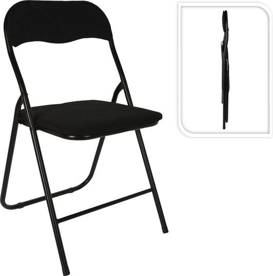 Folding chair - Folding chair - Ribcord - Black - 40x35cm