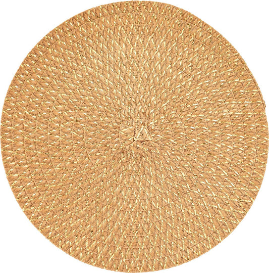 Placemat Round BEIGE - GOLD - ˜ 38cm - Set-4