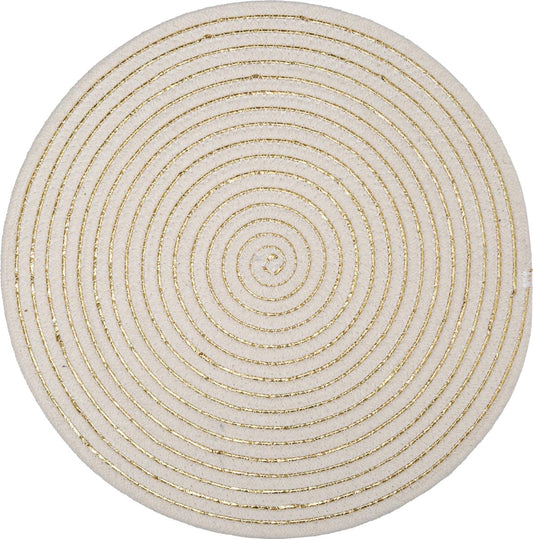 Set de 2 sets de table Atmosphera - Brillant - beige clair - Set de table - D35 cm