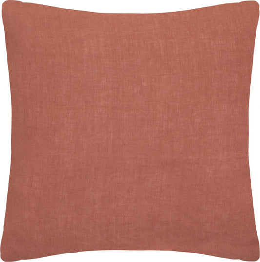 Taie d'oreiller Atmosphera 100% Lin - 63 x 63 cm - Terre cuite rose