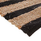 Carpet jute black stripe - rug 90 x 60 cm