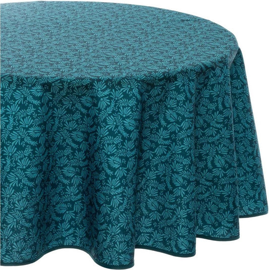 Anti-stain tablecloth Leaf print - Round - Dia 180 cm - Anti-stain