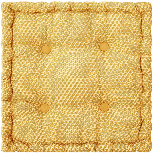 Atmosphera Otto Floor Cushion 40x40x8cm with handle and 4 buttons - Ocher