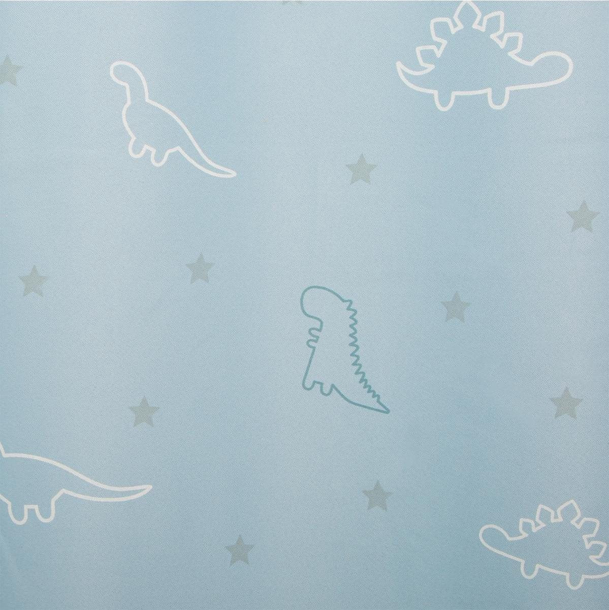 Gordijnen verduisterend Kinderen 140x250m - raambekleding kind Dinosaurus - Glow in the dark - Blauw