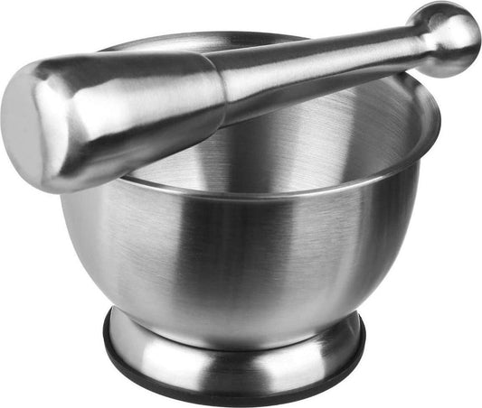 Secret The Gourmet Mortar With Pestle | Herb Grinding | Stainless steel | Non-slip Bottom | ˜ 12cm 