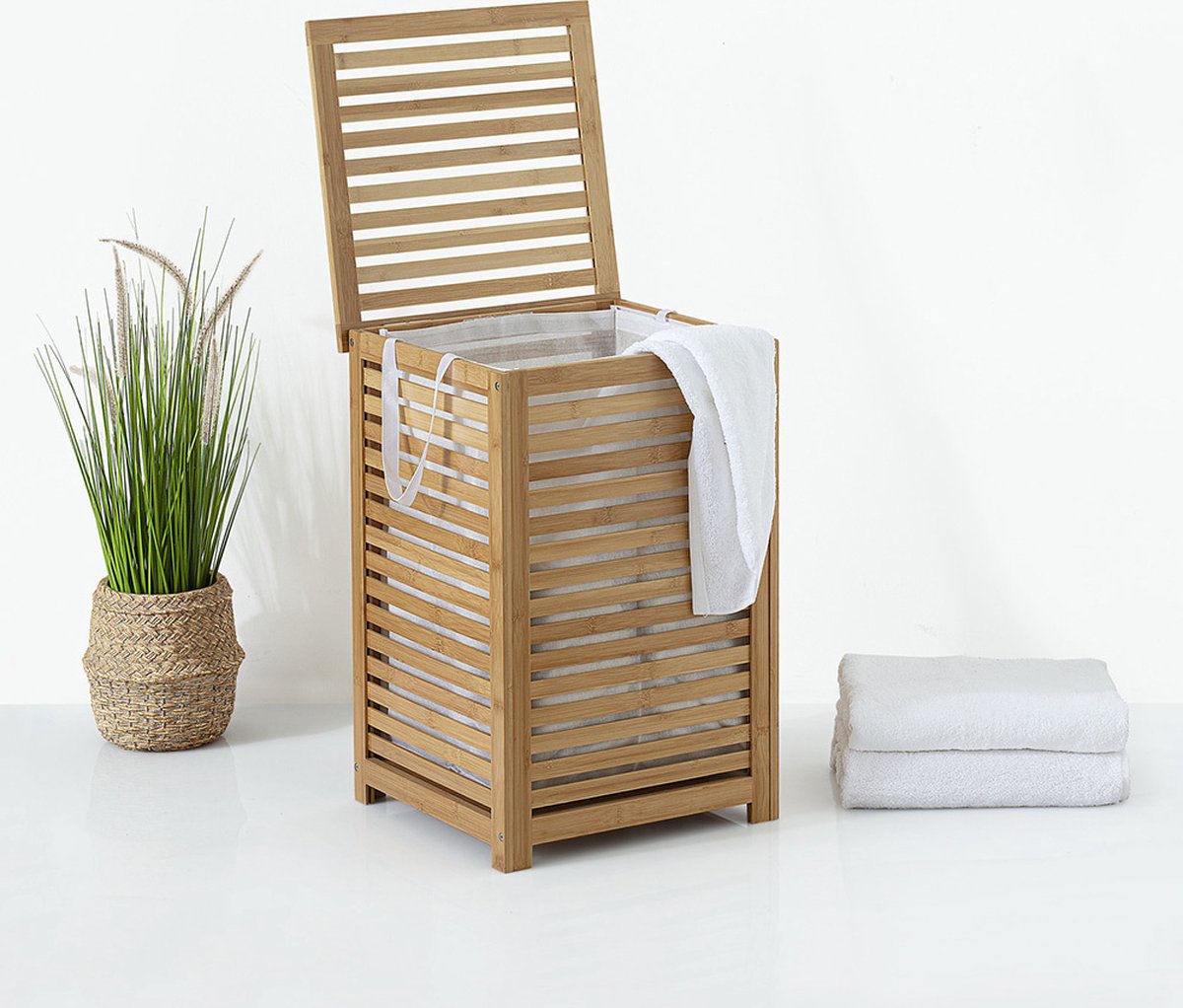 5Five Sicela Laundry Basket 65L - Bamboo - 40 x 40 x 58 CM