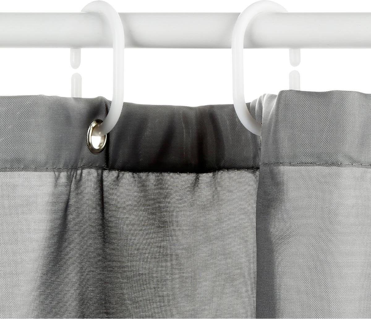 Atmosphera shower curtain gray - 180 x 200 Cm - With 12 rings included - Polyester