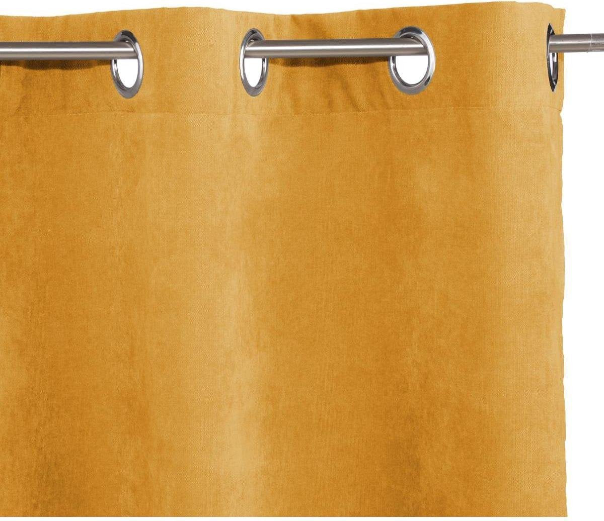 Atmosphera Memories curtains Ocher 140 x 260 cm - Ready made with rings - Curtain window covering €“ Yellow