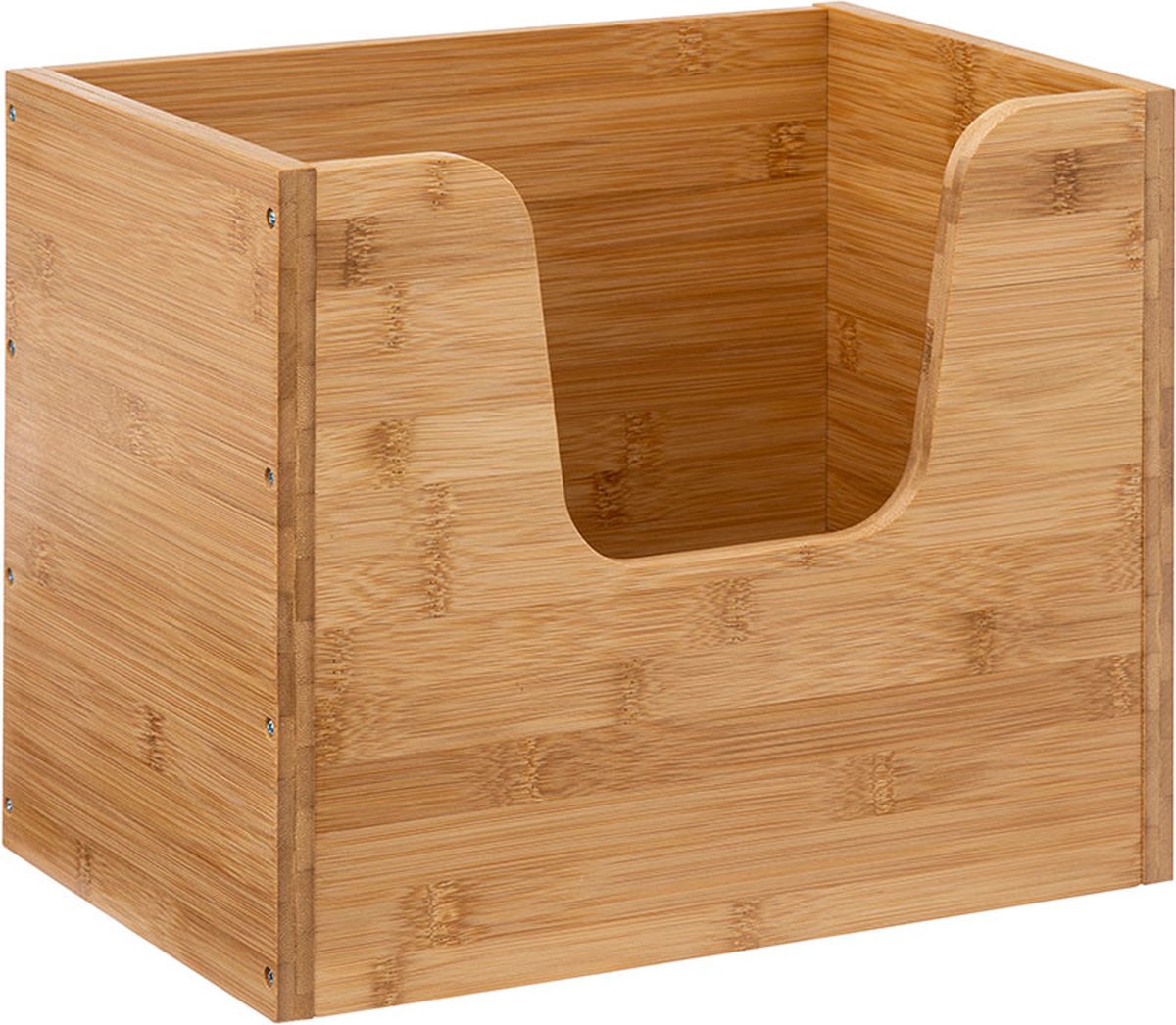 5Five Stackable bamboo storage with open compartment high - Stackable &amp; Durable