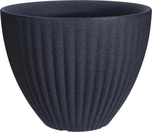 Flowerpot anthracite with ribs ¸39 cm | Height 35 cm