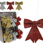 8 stuks! Mini strik glitter 10.5 cm - Kerstdecoratie - Kersthanger