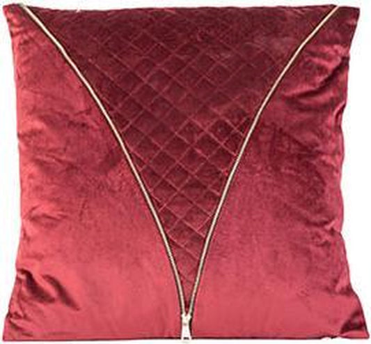 Cosy & Trendy Kussen zipper bordeaux - 45x45x10cm - velvet