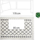Atmosphera Nomo Tuft Rug - Black and white diamond pattern 170 x 120 cm - Cotton carpet - rectangular rugs