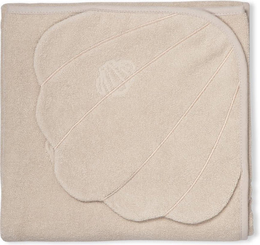 That's Mine Hoodel towel Shell dusty sand - Badcape - handdoek _ 90 X 90 cm