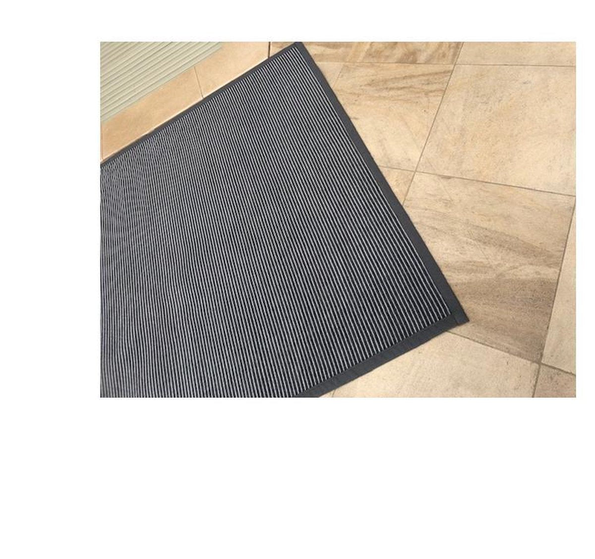 Tapis sisal recto verso - tapis double face - antidérapant gratuit inclus -160/230 - carbone gris foncé - tapis - rayé et chevrons