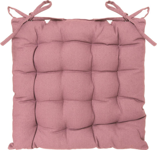 Atmosphera Coussin de chaise Loria rose - 38 x 38 cm - Avec 2 rubans - 100% coton