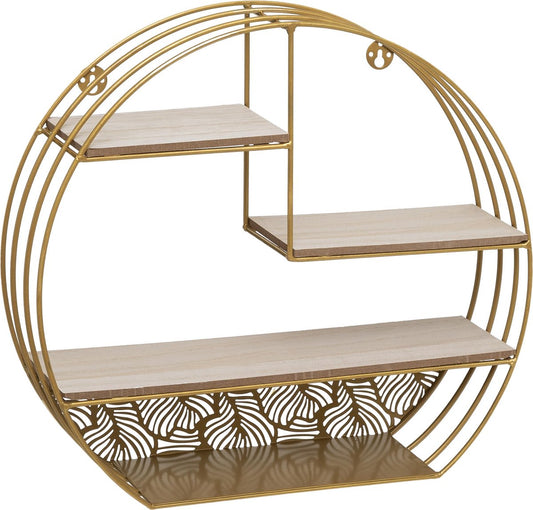 Atmosphera Etagere goud - Wandrek - Wandpland - Decoratie - Rond - 39 x 36 cm